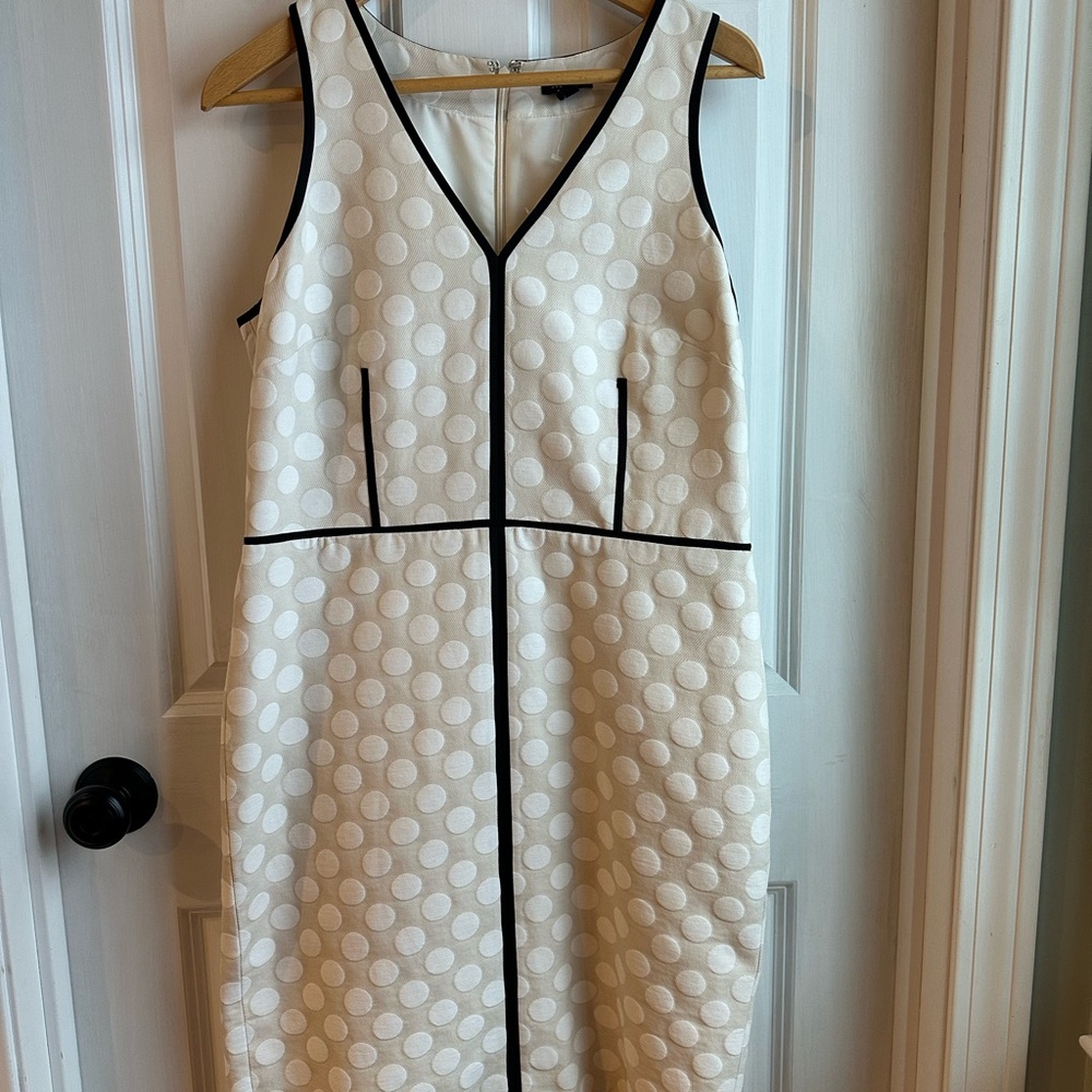 Ann Taylor Ivory Polka Dot Midi Dress